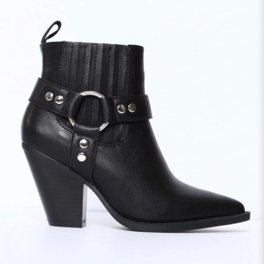 Black Buckled Booties